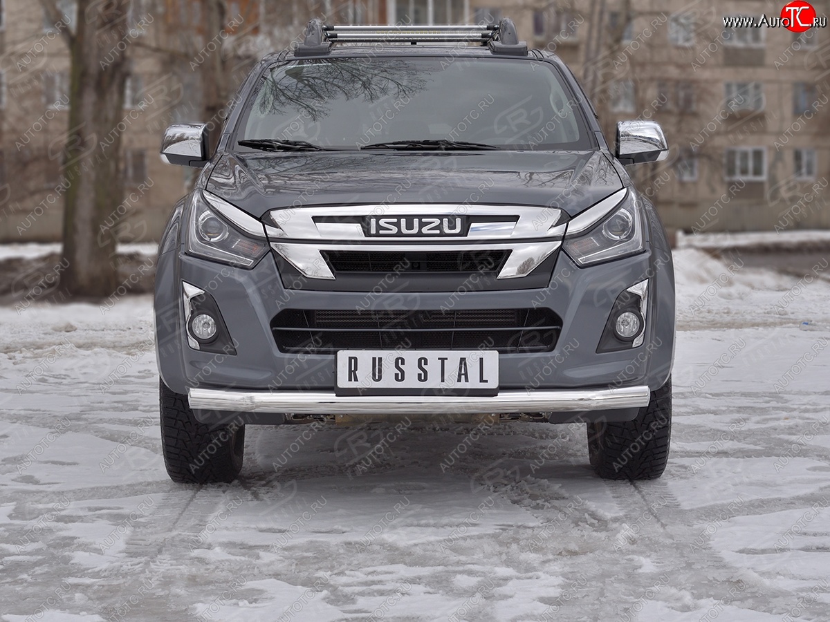 13 649 р. Защита переднего бампера (Ø 76 мм, нержавейка) SLITKOFF  Isuzu D-Max  RT85,TFR DoubleCab (2015-2021) рестайлинг  с доставкой в г. Горно‑Алтайск