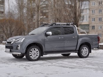 13 649 р. Защита переднего бампера (Ø 76 мм, нержавейка) SLITKOFF  Isuzu D-Max  RT85,TFR DoubleCab (2015-2021) рестайлинг  с доставкой в г. Горно‑Алтайск. Увеличить фотографию 3