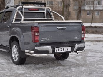 19 999 р. Защита заднего бампера (2 трубы Ø63 мм, нержавейка) Isuzu D-Max RT85,TFR DoubleCab рестайлинг (2015-2021)  с доставкой в г. Горно‑Алтайск. Увеличить фотографию 2