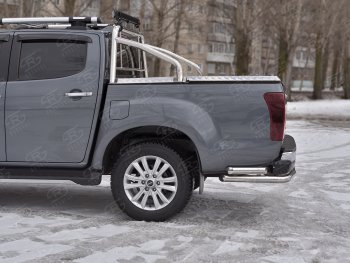 21 449 р. Защита заднего бампера (Ø63/63 мм, нержавейка) SLITKOFF  Isuzu D-Max  RT85,TFR DoubleCab (2015-2021) рестайлинг  с доставкой в г. Горно‑Алтайск. Увеличить фотографию 3