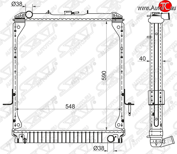 13 299 р. Радиатор двигателя (пластинчатый, МКПП) SAT Isuzu Elf (NPR75)  дорестайлинг (1993-2004)  с доставкой в г. Горно‑Алтайск