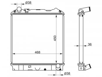 Радиатор двигателя (пластинчатый, МКПП, 4HF1, 4HG1, 4HL1) SAT Isuzu Elf (NPR75)  дорестайлинг (1993-2004)