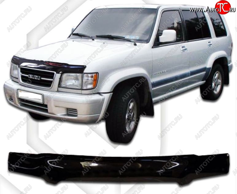 2 079 р. Дефлектор капота CA-Plastic  Isuzu Trooper (1991-2002) (Classic черный, Без надписи)  с доставкой в г. Горно‑Алтайск