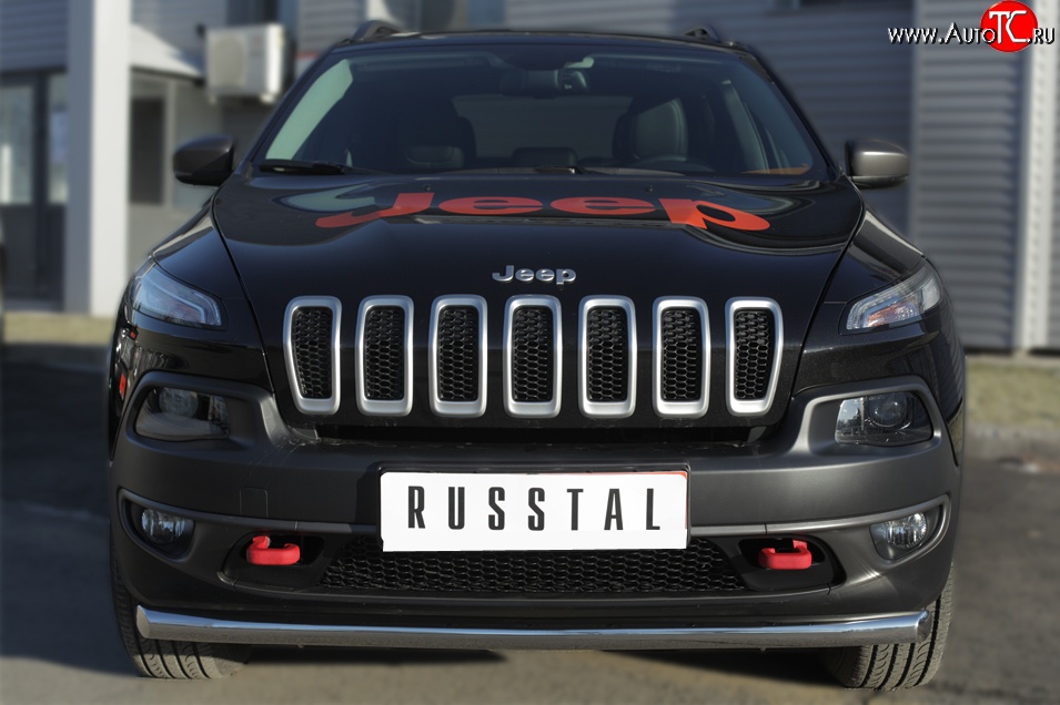 15 999 р. Одинарная защита переднего бампера (Trailhawk 63 мм) SLITKOFF  Jeep Cherokee  KL (2014-2017) дорестайлинг  с доставкой в г. Горно‑Алтайск