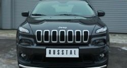 14 549 р. Одинарная защита переднего бампера из трубы диаметром 42 мм SLITKOFF  Jeep Cherokee  KL (2014-2017) дорестайлинг  с доставкой в г. Горно‑Алтайск. Увеличить фотографию 2