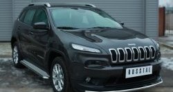 14 549 р. Одинарная защита переднего бампера из трубы диаметром 42 мм SLITKOFF  Jeep Cherokee  KL (2014-2017) дорестайлинг  с доставкой в г. Горно‑Алтайск. Увеличить фотографию 3