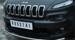 14 549 р. Одинарная защита переднего бампера из трубы диаметром 42 мм SLITKOFF  Jeep Cherokee  KL (2014-2017) дорестайлинг  с доставкой в г. Горно‑Алтайск. Увеличить фотографию 4