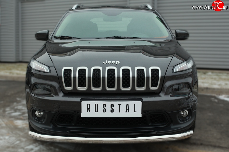 15 999 р. Одинарная защита переднего бампера диаметром 63 мм SLITKOFF  Jeep Cherokee  KL (2014-2017) дорестайлинг  с доставкой в г. Горно‑Алтайск