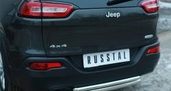 14 349 р. Защита заднего бампера (Ø63 и 42 мм, нержавейка) SLITKOFF Jeep Cherokee KL дорестайлинг (2014-2017)  с доставкой в г. Горно‑Алтайск. Увеличить фотографию 2