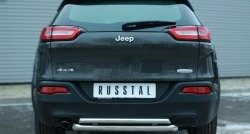 Защита заднего бампера (Ø63 и 42 мм, нержавейка) SLITKOFF Jeep Cherokee KL дорестайлинг (2014-2017)