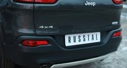 16 849 р. Защита заднего бампера (Ø75x42 мм, нержавейка) Russtal Jeep Cherokee KL дорестайлинг (2014-2017)  с доставкой в г. Горно‑Алтайск. Увеличить фотографию 3