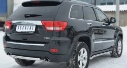 12 549 р. Одинарная защита заднего бампера из трубы диаметром 63 мм SLITKOFF Jeep Grand Cherokee WK2 дорестайлинг (2010-2013)  с доставкой в г. Горно‑Алтайск. Увеличить фотографию 3