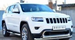 17 599 р. Защита переднего бампера (2 трубыØ76 и 63 мм, нержавейка) SLITKOFF  Jeep Grand Cherokee  WK2 (2013-2018) 1-ый рестайлинг  с доставкой в г. Горно‑Алтайск. Увеличить фотографию 3