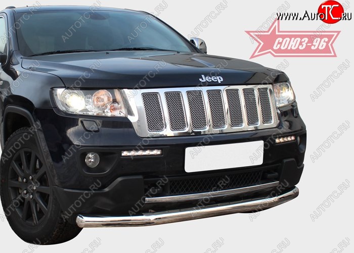 16 739 р. Защита переднего бампера одинарная Souz-96 (d76) Jeep Grand Cherokee WK2 дорестайлинг (2010-2013)  с доставкой в г. Горно‑Алтайск