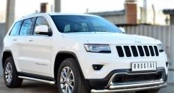 15 799 р. Защита порогов из круглой трубы диаметром 63 мм Russtal Jeep Grand Cherokee WK2 дорестайлинг (2010-2013) (Защита порогов с со скосами на торцах (вариант 1))  с доставкой в г. Горно‑Алтайск. Увеличить фотографию 4