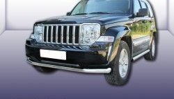 Одинарная защита переднего бампера диаметром 76 мм Slitkoff Jeep Liberty KK (2007-2013)