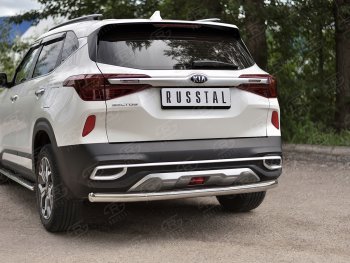 16 899 р. Защита заднего бампера (Ø63 мм, нержавейка) RUSSTAL KIA Seltos (2019-2024)  с доставкой в г. Горно‑Алтайск. Увеличить фотографию 2