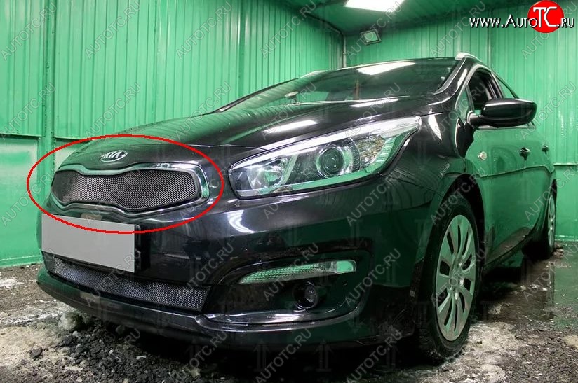 1 469 р. Сетка в решетку радиатора Russtal  KIA Ceed  1 ED (2010-2012) рестайлинг, хэтчбэк 5 дв. (черная)  с доставкой в г. Горно‑Алтайск