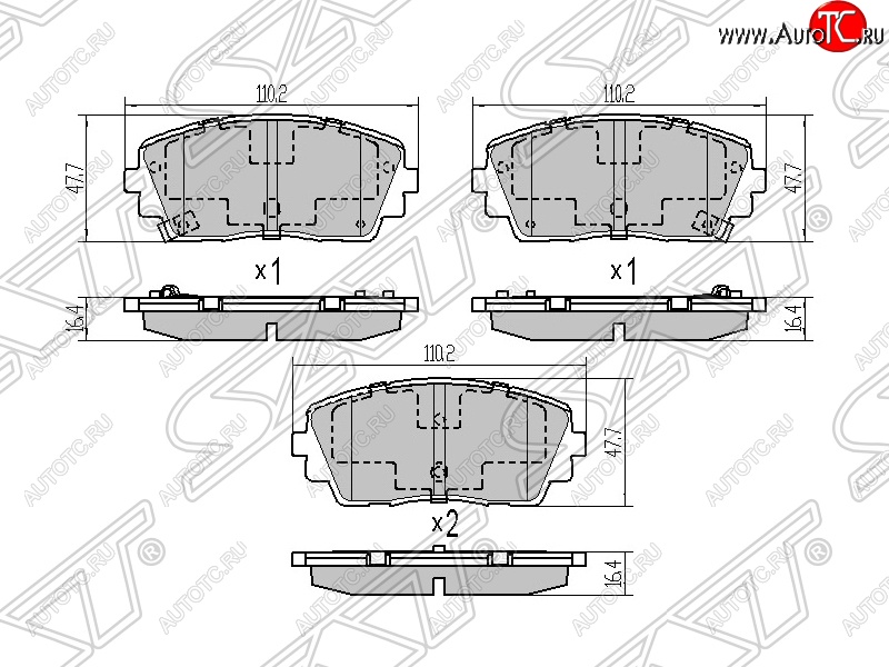 1 029 р. Колодки тормозные SAT (передние)  KIA Picanto ( 2 TA хэтчбэк 5 дв.,  2 TA хэтчбэк 3 дв.) (2011-2015) дорестайлинг, дорестайлинг  с доставкой в г. Горно‑Алтайск