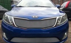 1 539 р. Нижняя сетка на бампер Russtal (хром) KIA Rio 3 QB дорестайлингхэтчбек5дв. (2011-2015)  с доставкой в г. Горно‑Алтайск. Увеличить фотографию 2