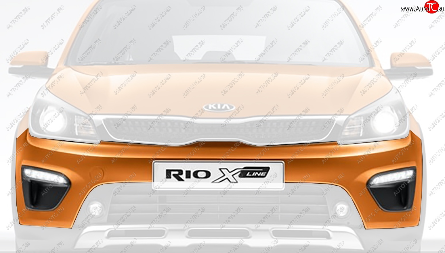 13 849 р. Бампер передний Оригинал (верхняя часть) KIA Rio X-line (2017-2021) (Неокрашенный)  с доставкой в г. Горно‑Алтайск