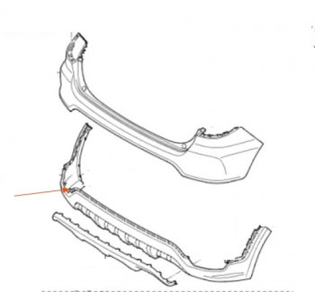 4 199 р. Накладка заднего бампера SAT (нижняя часть)  KIA Rio  X-line (2017-2021)  с доставкой в г. Горно‑Алтайск. Увеличить фотографию 2