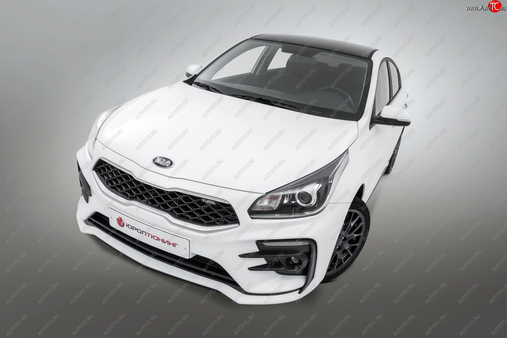 29 699 р. Передний бампер Kudos LUX  KIA Rio  4 FB (2016-2020) дорестайлинг седан (Под прямоугольные ДХО с ПТФ, Неокрашенный)  с доставкой в г. Горно‑Алтайск