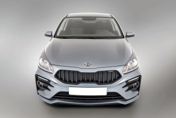 17 999 р. Передний бампер Kudos Original  KIA Rio  4 FB (2016-2020) дорестайлинг седан (Под прямоугольные ДХО с ПТФ, Неокрашенный)  с доставкой в г. Горно‑Алтайск. Увеличить фотографию 2