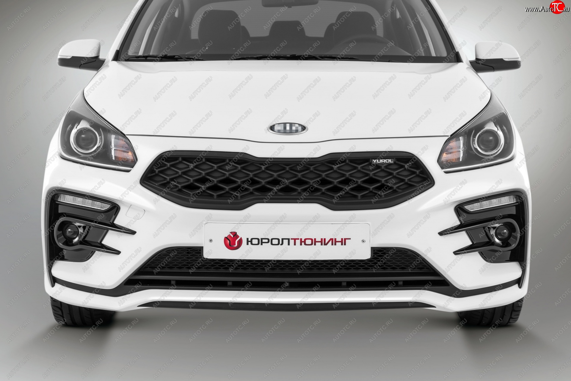 17 999 р. Передний бампер Kudos Romb KIA Rio 4 FB дорестайлинг седан (2016-2020) (Под прямоугольные ДХО с ПТФ, Неокрашенный)  с доставкой в г. Горно‑Алтайск