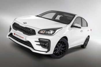 17 999 р. Передний бампер Kudos Romb KIA Rio 4 FB дорестайлинг седан (2016-2020) (Под прямоугольные ДХО с ПТФ, Неокрашенный)  с доставкой в г. Горно‑Алтайск. Увеличить фотографию 4