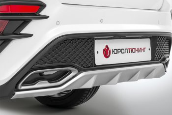 17 699 р. Задний бампер Kudos  KIA Rio  4 FB (2016-2020) дорестайлинг седан (Без парктроника, Неокрашенный)  с доставкой в г. Горно‑Алтайск. Увеличить фотографию 2