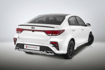 17 699 р. Задний бампер Kudos  KIA Rio  4 FB (2016-2020) дорестайлинг седан (Без парктроника, Неокрашенный)  с доставкой в г. Горно‑Алтайск. Увеличить фотографию 3