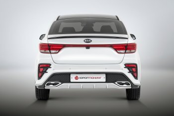 17 699 р. Задний бампер Kudos  KIA Rio  4 FB (2016-2020) дорестайлинг седан (Без парктроника, Неокрашенный)  с доставкой в г. Горно‑Алтайск. Увеличить фотографию 4
