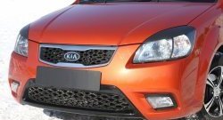 859 р. Реснички на фары RA  KIA Rio ( 2 JB,  4 FB) (2005-2025) дорестайлинг седан, дорестайлинг, хэтчбэк 5 дв., рестайлинг, хэтчбэк 5 дв., рестайлинг седан (Неокрашенные)  с доставкой в г. Горно‑Алтайск. Увеличить фотографию 2