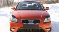 859 р. Реснички на фары RA  KIA Rio ( 2 JB,  4 FB) (2005-2025) дорестайлинг седан, дорестайлинг, хэтчбэк 5 дв., рестайлинг, хэтчбэк 5 дв., рестайлинг седан (Неокрашенные)  с доставкой в г. Горно‑Алтайск. Увеличить фотографию 3