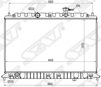 7 299 р. Радиатор двигателя SAT (пластинчатый, 1.4/1.6, МКПП)  KIA Rio ( 2 JB,  4 FB) (2005-2025) дорестайлинг седан, дорестайлинг, хэтчбэк 5 дв., рестайлинг, хэтчбэк 5 дв., рестайлинг седан  с доставкой в г. Горно‑Алтайск. Увеличить фотографию 1