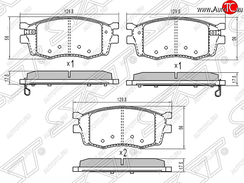 1 199 р. Колодки тормозные SAT (передние)  KIA Rio ( 2 JB,  4 FB) (2005-2024) дорестайлинг седан, дорестайлинг, хэтчбэк 5 дв., рестайлинг, хэтчбэк 5 дв., рестайлинг седан  с доставкой в г. Горно‑Алтайск