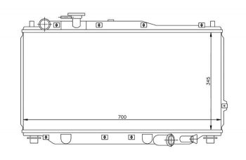Радиатор двигателя SAT (трубчатый, 1.5/1.6, МКПП) KIA Spectra (2000-2009)