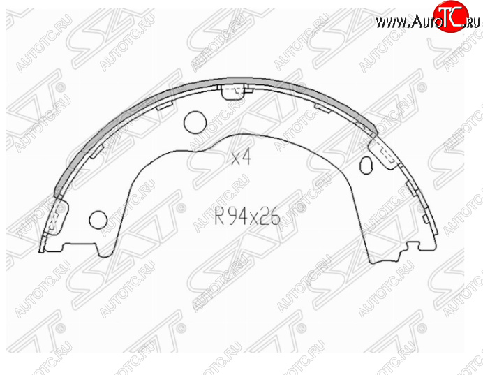 1 599 р. Колодки ручного тормоза SAT  Hyundai Santa Fe  CM (2009-2012), KIA Sorento  XM (2009-2012)  с доставкой в г. Горно‑Алтайск