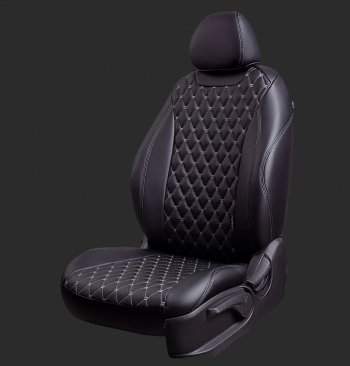 Чехлы для сидений Lord Autofashion Байрон (экокожа, спинка и сиденье 60/40, подлокотник, 3 Г-образных подголовника) KIA Sorento XM дорестайлинг (2009-2012)