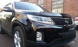 1 299 р. Средняя сетка на бампер Russtal (черная)  KIA Sorento  XM (2012-2015) рестайлинг  с доставкой в г. Горно‑Алтайск. Увеличить фотографию 3