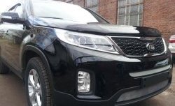 Средняя сетка на бампер Russtal (хром) KIA (КИА) Sorento (Соренто)  XM (2012-2015) XM рестайлинг