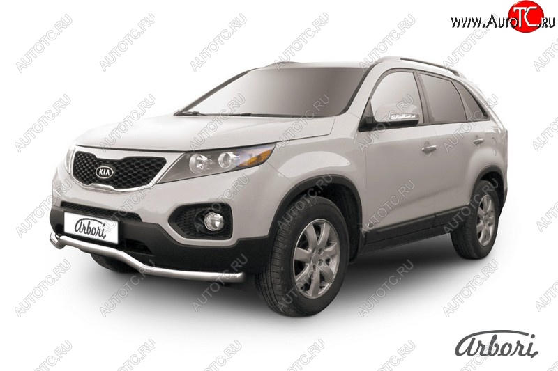 15 299 р. Защита переднего бампера Arbori (волна, нержавейка, 1 труба d57 mm). KIA Sorento XM дорестайлинг (2009-2012)  с доставкой в г. Горно‑Алтайск