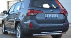 21 649 р. Защита заднего бампера (Ø76 и 42 мм, нержавейка) SLITKOFF KIA Sorento XM рестайлинг (2012-2015)  с доставкой в г. Горно‑Алтайск. Увеличить фотографию 3