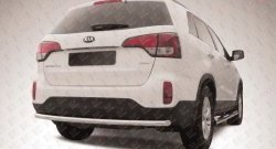 11 599 р. Защита заднего бампера из короткой трубы диаметром 57 мм Slitkoff KIA Sorento XM рестайлинг (2012-2015) (Нержавейка, Полированная)  с доставкой в г. Горно‑Алтайск. Увеличить фотографию 1