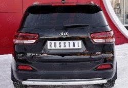 Защита заднего бампера (Ø75x42 мм, нержавейка) Russtal KIA (КИА) Sorento (соренто)  UM/Prime (2014-2018) UM/Prime дорестайлинг