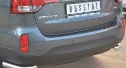 15 299 р. Защита заднего бампера (Ø63 мм уголки, нержавейка) SLITKOFF KIA Sorento XM рестайлинг (2012-2015)  с доставкой в г. Горно‑Алтайск. Увеличить фотографию 2