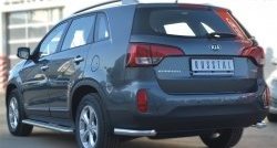 15 299 р. Защита заднего бампера (Ø63 мм уголки, нержавейка) SLITKOFF KIA Sorento XM рестайлинг (2012-2015)  с доставкой в г. Горно‑Алтайск. Увеличить фотографию 4