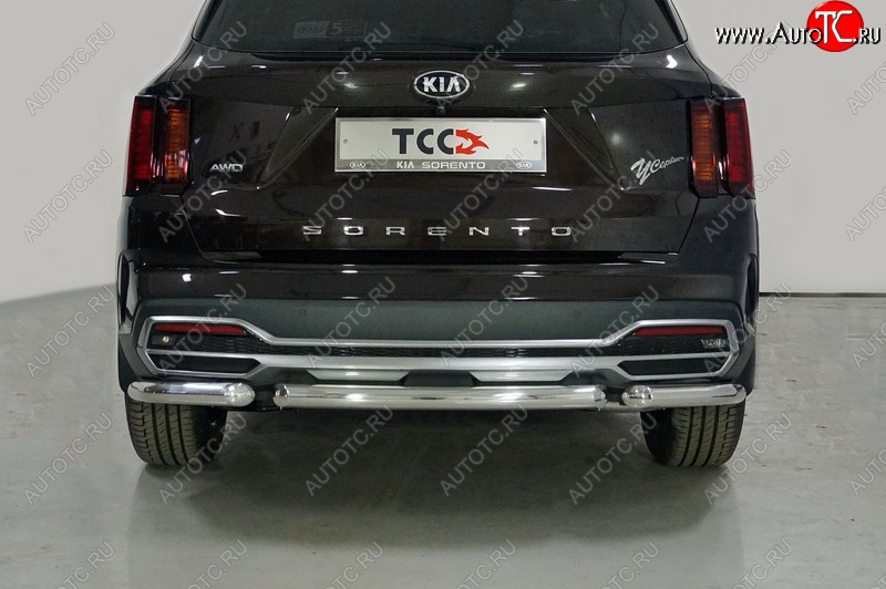 15 399 р. Защита заднего бампера (короткая) ТСС (нержавейка d 60,3 мм)  KIA Sorento  MQ4 (2020-2022)  с доставкой в г. Горно‑Алтайск