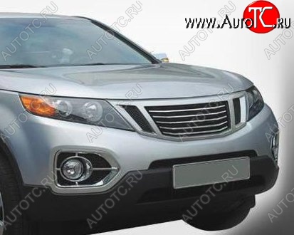 13 299 р. Решётка радиатора CT v2 KIA Sorento XM дорестайлинг (2009-2012) (Неокрашенная)  с доставкой в г. Горно‑Алтайск